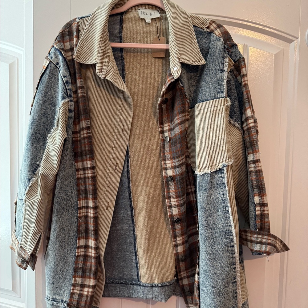 Oli & Hali Blue and Brown Jean Jacket